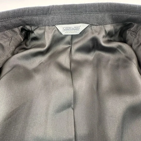 Joseph Feiss Mens 42L Blazer Jacket Charcoal Gray 100% Wool International Trio - Picture 7 of 16